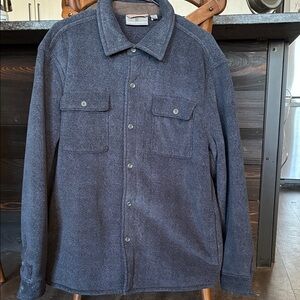 Men's Charcoal Button-Up Shirt Jacket